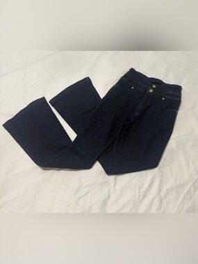 INC International Concepts Dark Blue High-Rise Flare Jeans